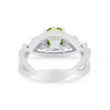 Art Deco Plumeria Flower Infinity Shank Engagement Ring Simulated Cubic Zirconia 925 Sterling Silver