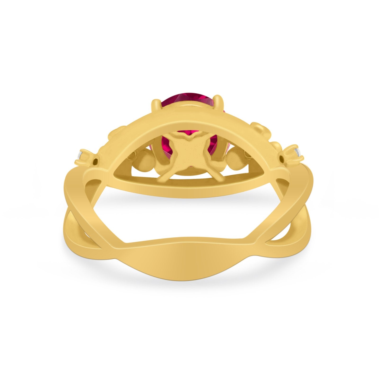 Art Deco Plumeria Flower Infinity Shank Engagement Ring Simulated Cubic Zirconia 925 Sterling Silver