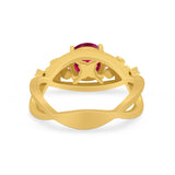 Art Deco Plumeria Flower Infinity Shank Engagement Ring Simulated Cubic Zirconia 925 Sterling Silver