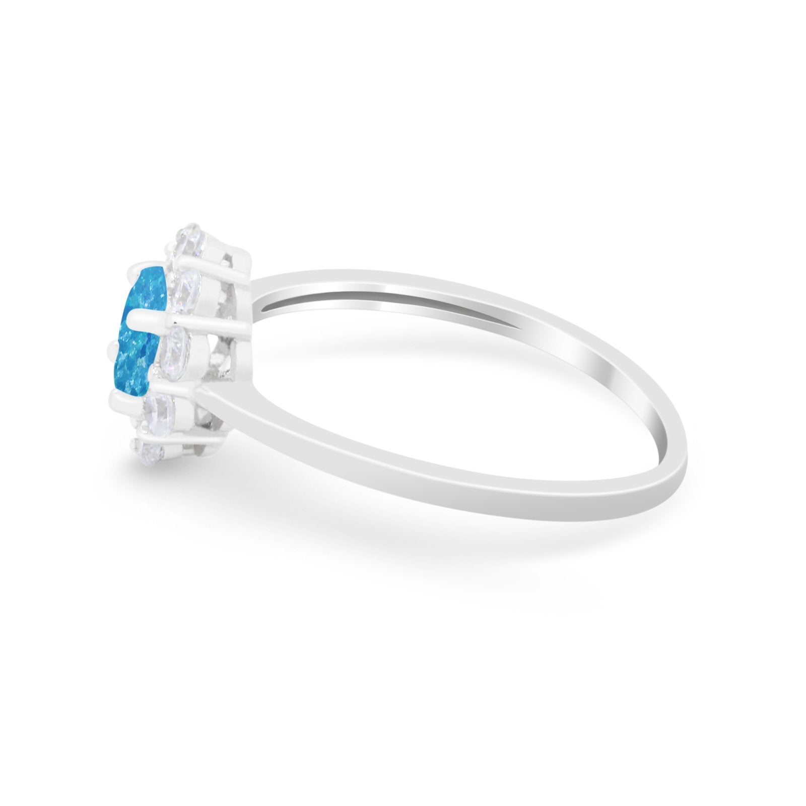 Floral Wedding Ring Petite Dainty Simulated Cubic Zirconia 925 Sterling Silver