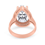 Teardrop Cocktail Engagement Ring Pear Simulated Cubic Zirconia 925 Sterling Silver