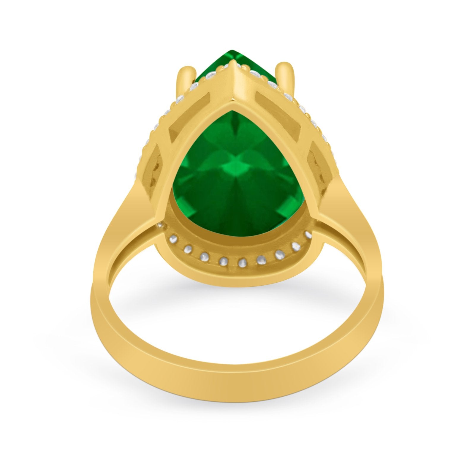 Teardrop Cocktail Engagement Ring Pear Simulated Cubic Zirconia 925 Sterling Silver