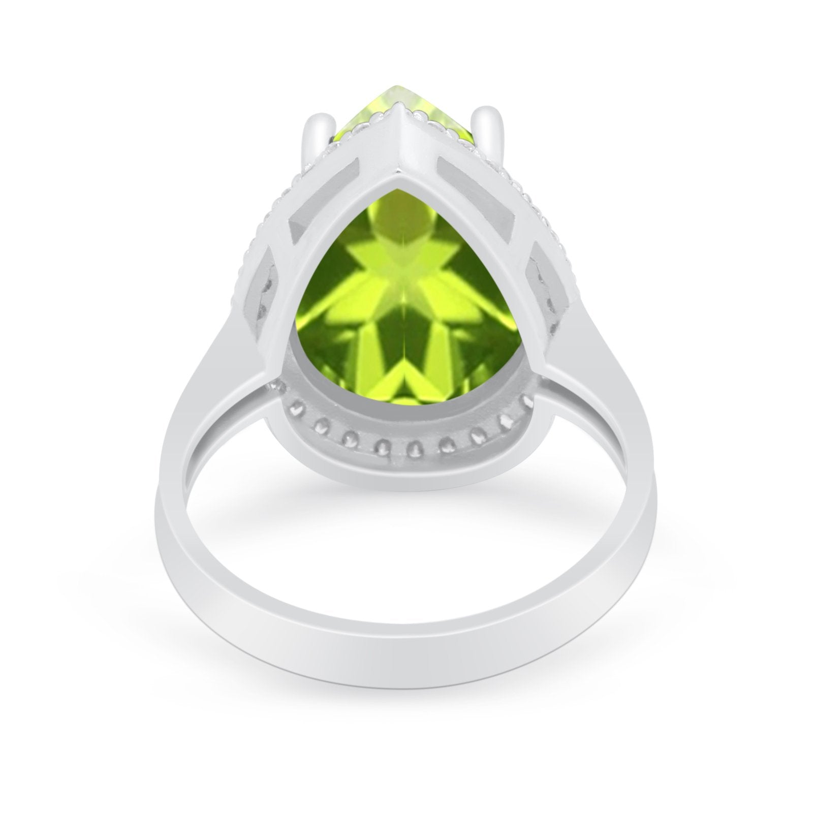 Teardrop Cocktail Engagement Ring Pear Simulated Cubic Zirconia 925 Sterling Silver