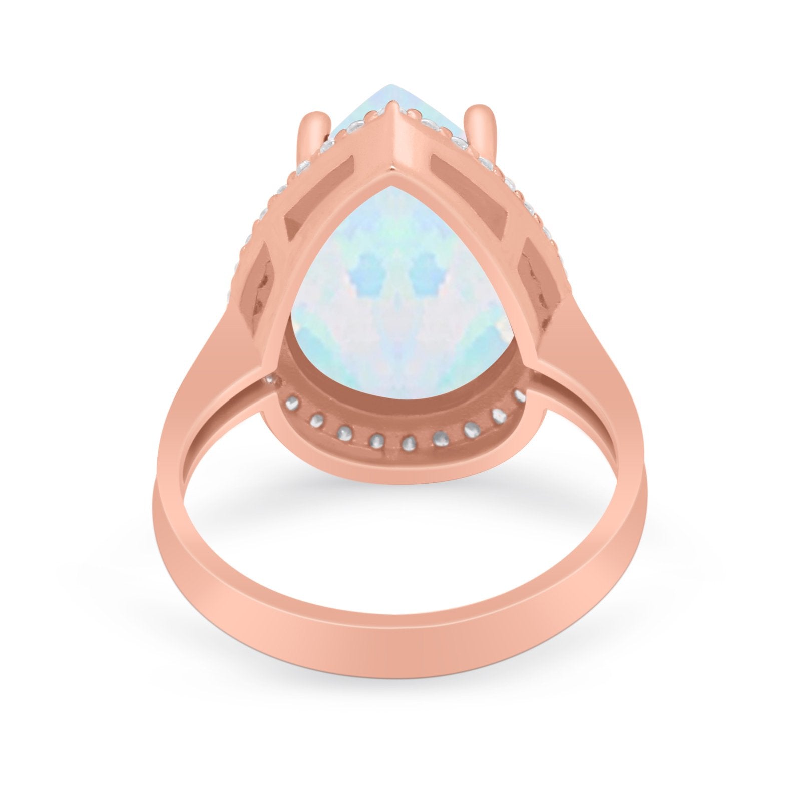 Teardrop Cocktail Engagement Ring Pear Simulated Cubic Zirconia 925 Sterling Silver