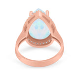Teardrop Cocktail Engagement Ring Pear Simulated Cubic Zirconia 925 Sterling Silver