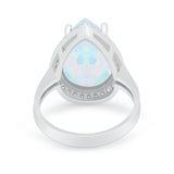 Teardrop Cocktail Engagement Ring Pear Simulated Cubic Zirconia 925 Sterling Silver