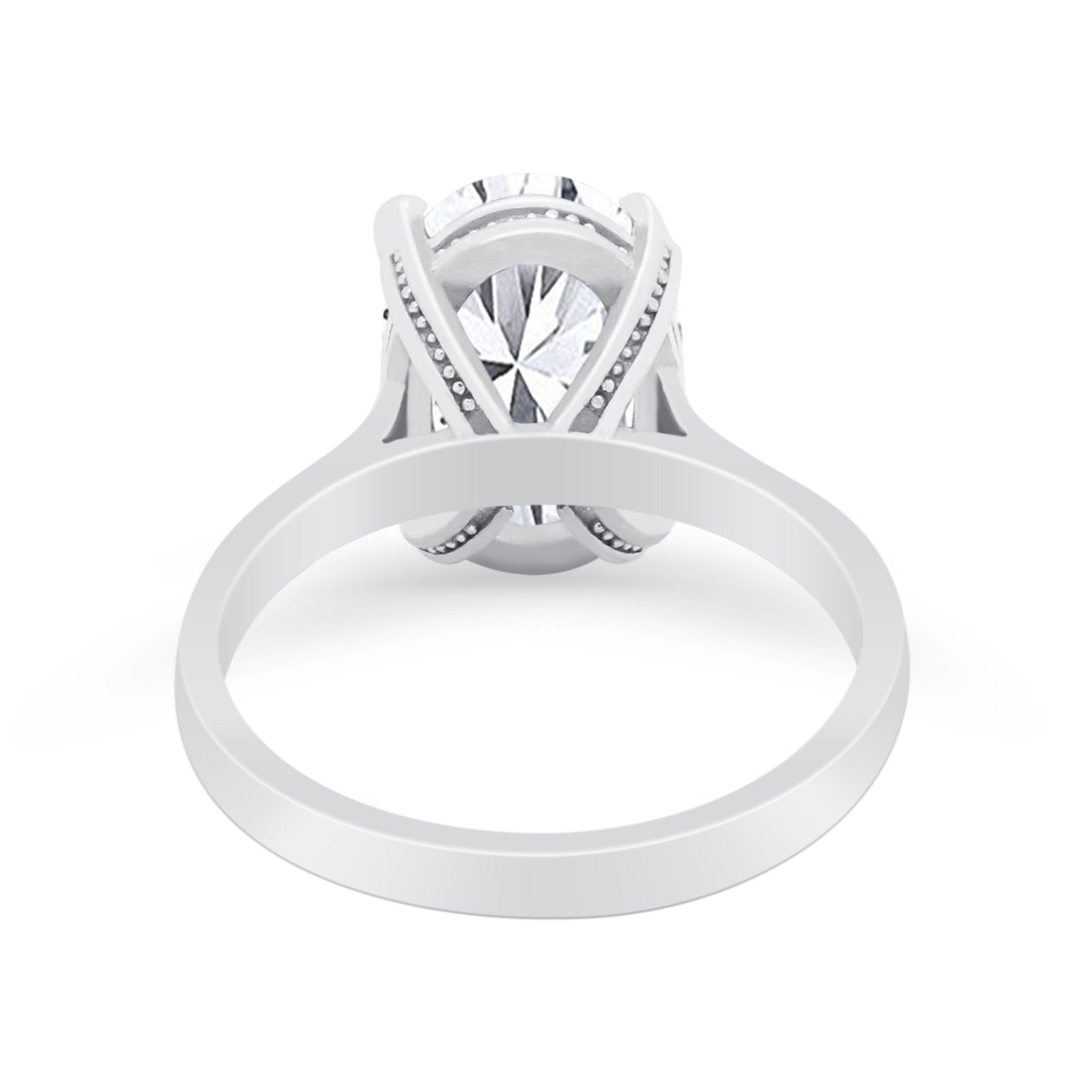 Solitaire Oval Wedding Engagement Ring 925 Sterling Silver
