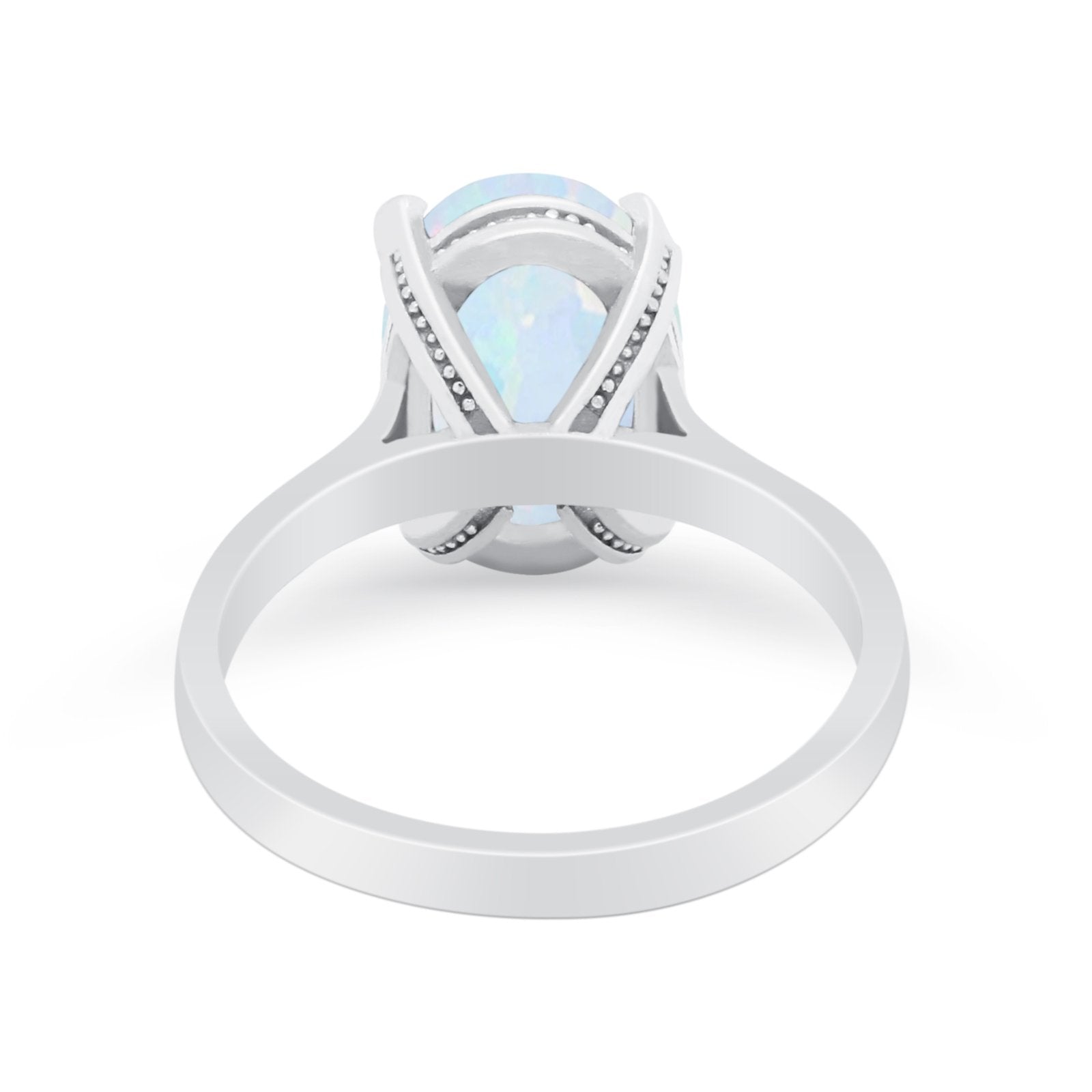 Solitaire Oval Wedding Engagement Ring 925 Sterling Silver
