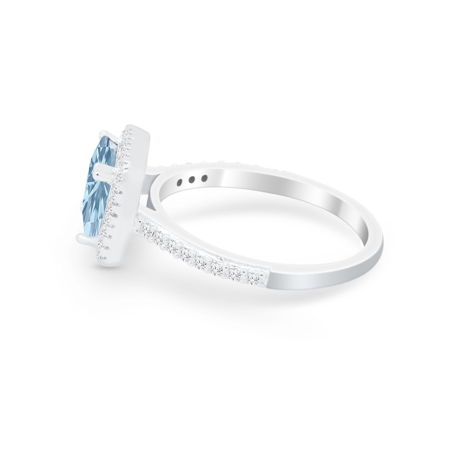 Halo Princess Cut Wedding Ring Simulated Cubic Zirconia 925 Sterling Silver