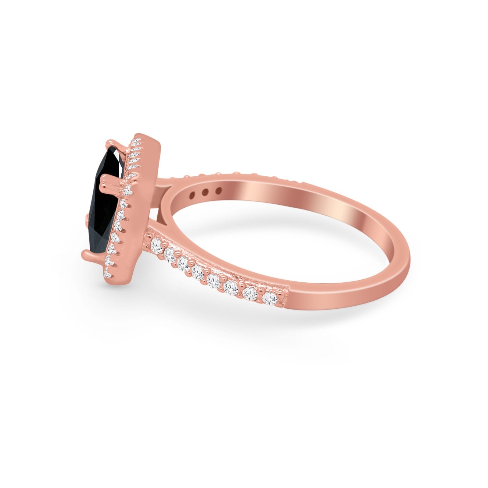 Halo Princess Cut Wedding Ring Simulated Cubic Zirconia 925 Sterling Silver