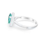 Halo Princess Cut Wedding Ring Simulated Cubic Zirconia 925 Sterling Silver