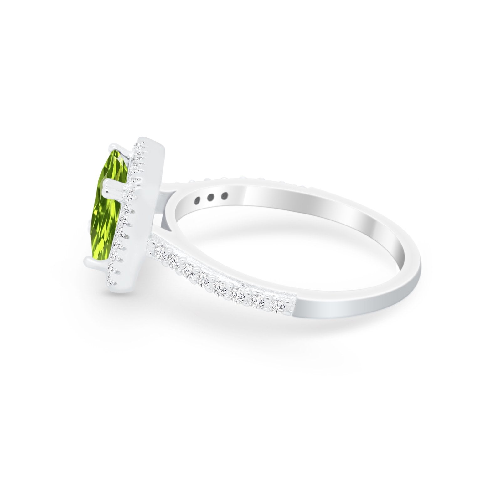 Halo Princess Cut Wedding Ring Simulated Cubic Zirconia 925 Sterling Silver