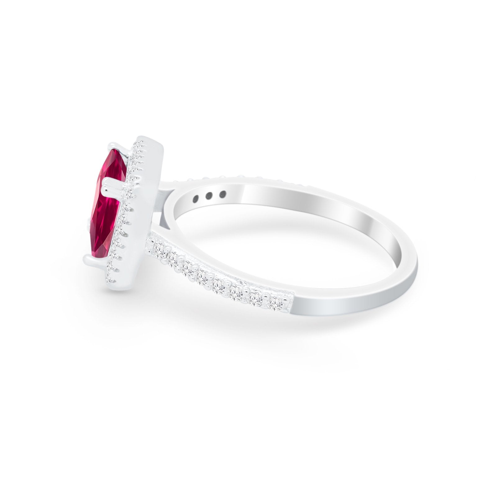 Halo Princess Cut Wedding Ring Simulated Cubic Zirconia 925 Sterling Silver