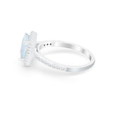 Halo Princess Cut Wedding Ring Simulated Cubic Zirconia 925 Sterling Silver