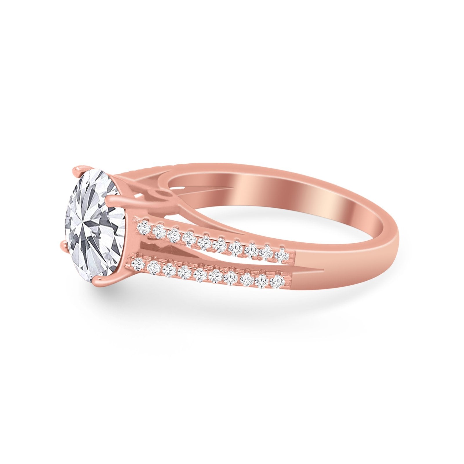 Vintage Style Round Simulated Cubic Zirconia Engagement Ring 925 Sterling Silver
