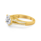 Vintage Style Round Simulated Cubic Zirconia Engagement Ring 925 Sterling Silver
