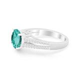 Vintage Style Round Simulated Cubic Zirconia Engagement Ring 925 Sterling Silver