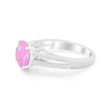 Vintage Style Round Simulated Cubic Zirconia Engagement Ring 925 Sterling Silver
