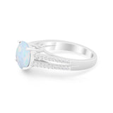 Vintage Style Round Simulated Cubic Zirconia Engagement Ring 925 Sterling Silver