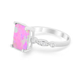 Radiant Cut Shank Simulated Cubic Zirconia 925 Sterling Silver Engagement Ring