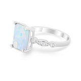 Radiant Cut Shank Simulated Cubic Zirconia 925 Sterling Silver Engagement Ring