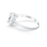 Solitaire Wedding Ring Pear Simulated Cubic Zirconia 925 Sterling Silver