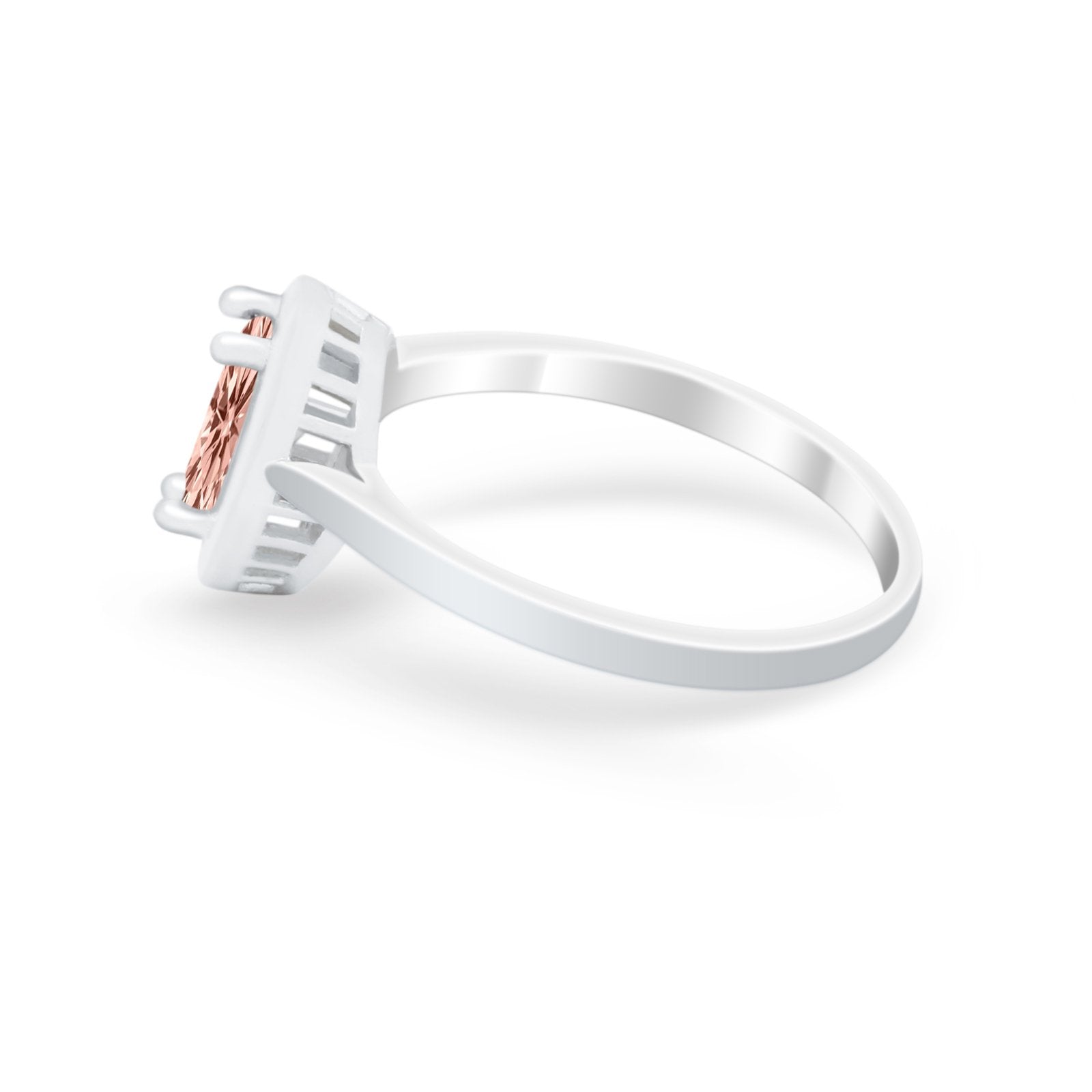 Solitaire Wedding Ring Pear Simulated Cubic Zirconia 925 Sterling Silver