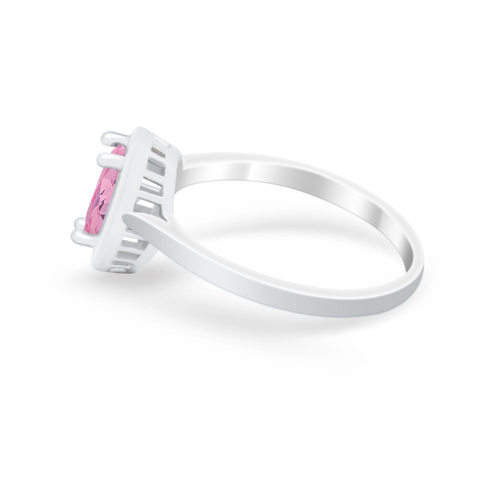 Solitaire Wedding Ring Pear Simulated Cubic Zirconia 925 Sterling Silver