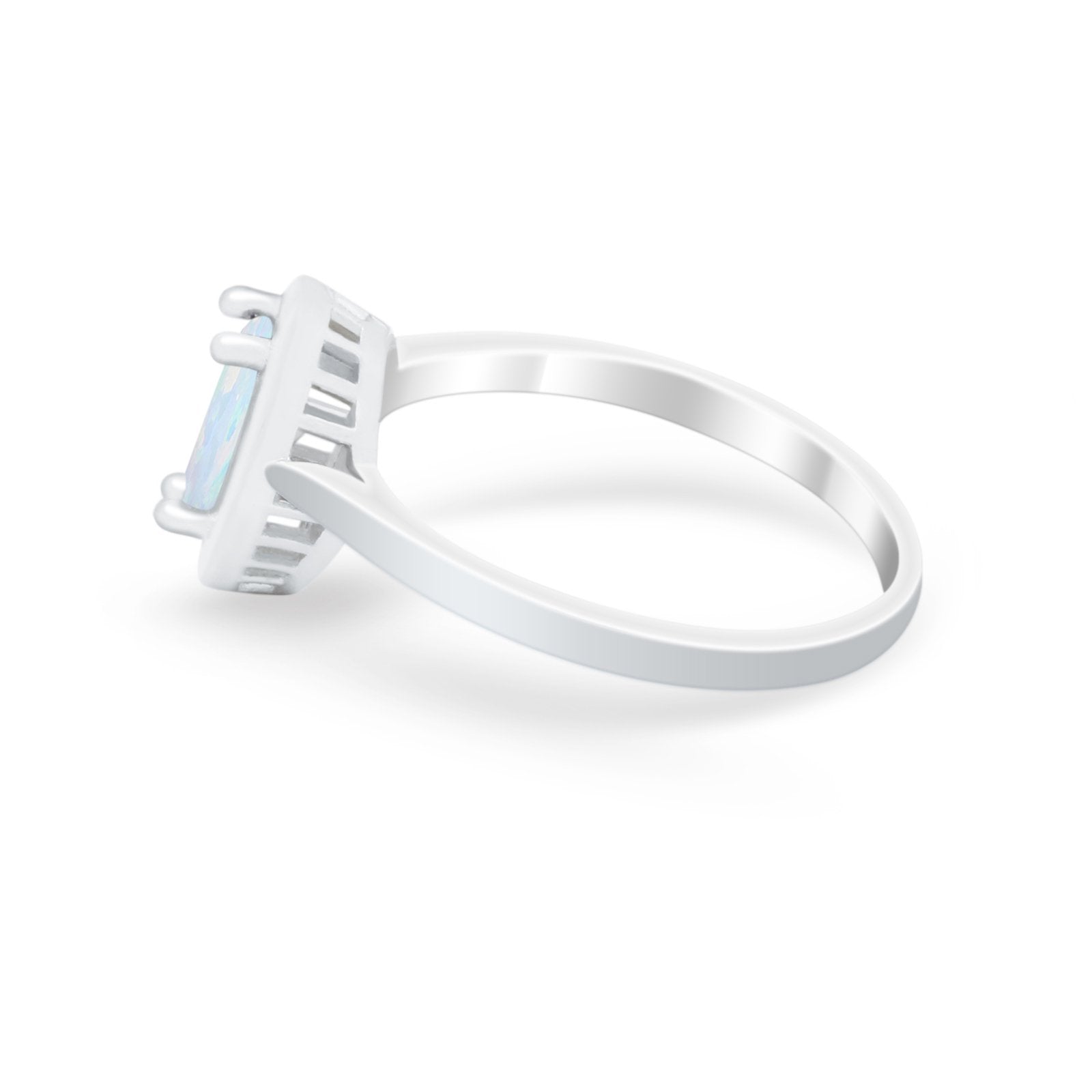 Solitaire Wedding Ring Pear Simulated Cubic Zirconia 925 Sterling Silver