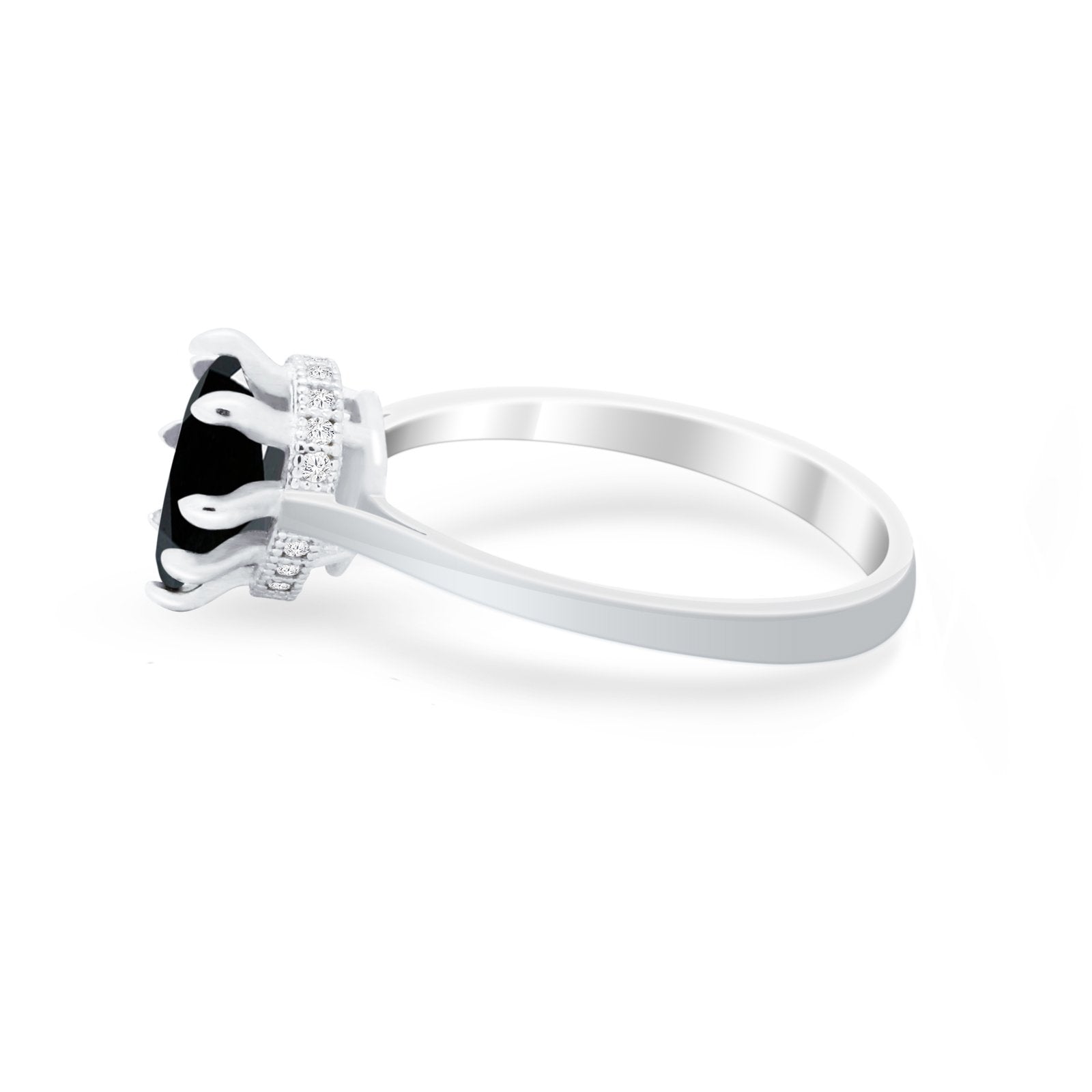 Teardrop Pear Wedding Ring Simulated Cubic Zirconia 925 Sterling Silver
