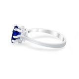 Teardrop Pear Wedding Ring Simulated Cubic Zirconia 925 Sterling Silver