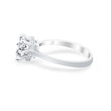 Teardrop Pear Wedding Ring Simulated Cubic Zirconia 925 Sterling Silver