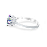 Teardrop Pear Wedding Ring Simulated Cubic Zirconia 925 Sterling Silver