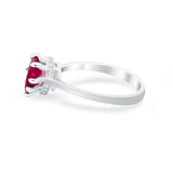 Teardrop Pear Wedding Ring Simulated Cubic Zirconia 925 Sterling Silver