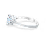 Teardrop Pear Wedding Ring Simulated Cubic Zirconia 925 Sterling Silver