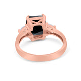 Three Stone Wedding Ring Heart Simulated Cubic Zirconia 925 Sterling Silver BA1058