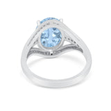 Art Deco Engagement Bridal Ring Simulated Cubic Zirconia 925 Sterling Silver BA1059