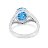 Art Deco Engagement Bridal Ring Simulated Cubic Zirconia 925 Sterling Silver BA1059
