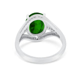 Art Deco Engagement Bridal Ring Simulated Cubic Zirconia 925 Sterling Silver BA1059