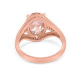 Art Deco Engagement Bridal Ring Simulated Cubic Zirconia 925 Sterling Silver BA1059