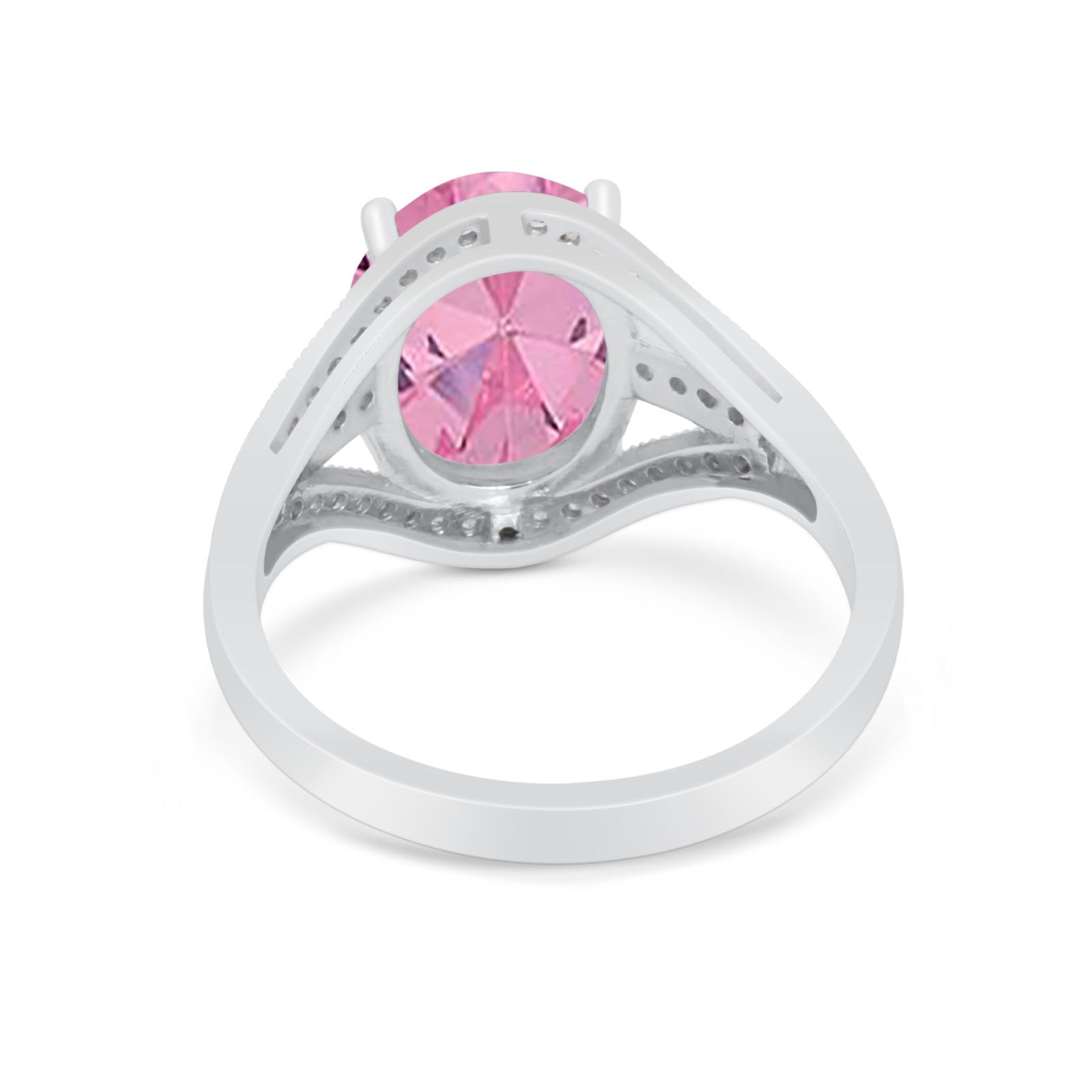 Art Deco Engagement Bridal Ring Simulated Cubic Zirconia 925 Sterling Silver BA1059