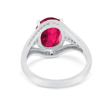 Art Deco Engagement Bridal Ring Simulated Cubic Zirconia 925 Sterling Silver BA1059