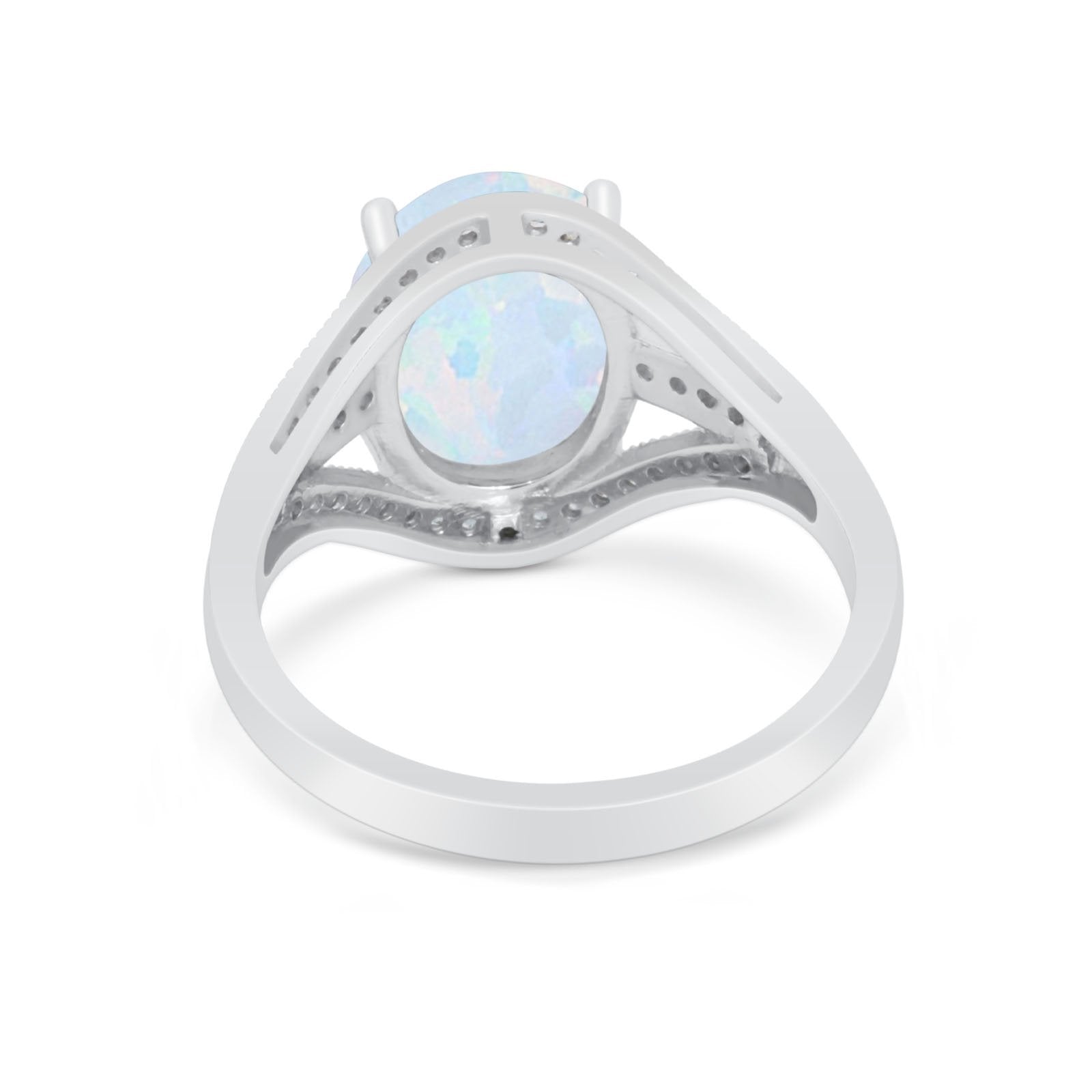 Art Deco Engagement Bridal Ring Simulated Cubic Zirconia 925 Sterling Silver BA1059