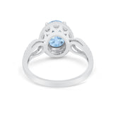 Halo Art Deco Engagement Ring Round Simulated Cubic Zirconia 925 Sterling Silver