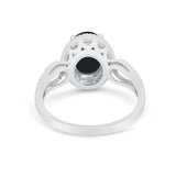 Halo Art Deco Engagement Ring Round Simulated Cubic Zirconia 925 Sterling Silver