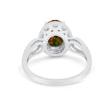 Halo Art Deco Engagement Ring Round Simulated Cubic Zirconia 925 Sterling Silver