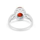 Halo Art Deco Engagement Ring Round Simulated Cubic Zirconia 925 Sterling Silver