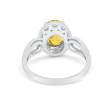Halo Art Deco Engagement Ring Round Simulated Cubic Zirconia 925 Sterling Silver