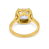 Halo Cushion Cut Engagement Ring Round Simulated Cubic Zirconia 925 Sterling Silver BA1066