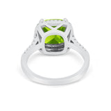 Halo Cushion Cut Engagement Ring Round Simulated Cubic Zirconia 925 Sterling Silver BA1066